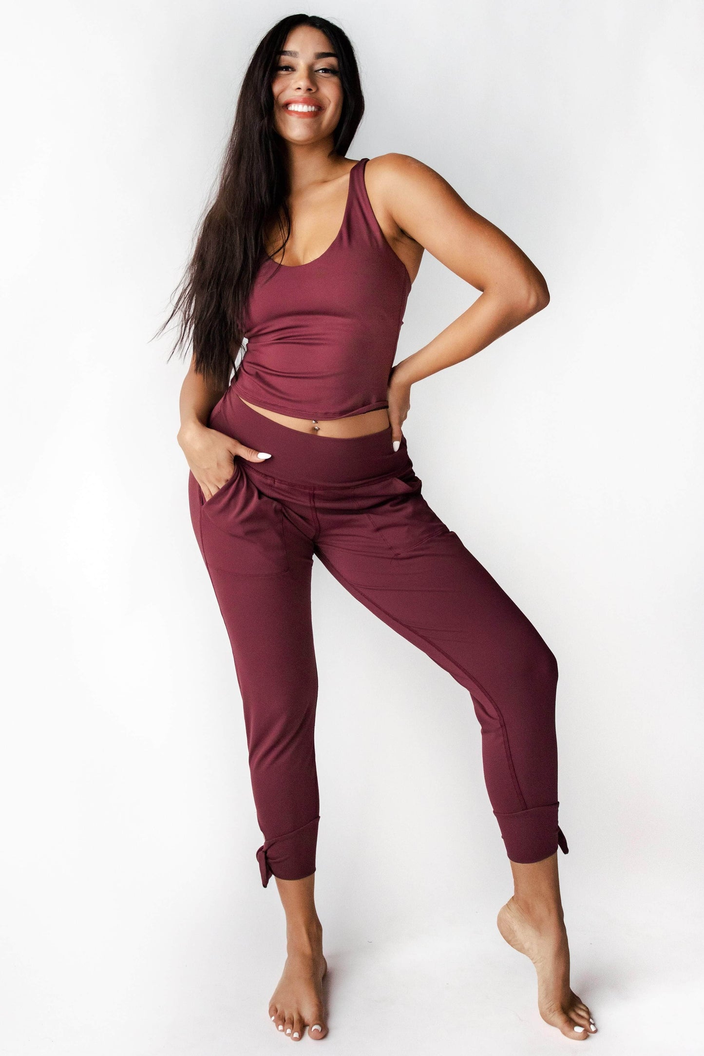 Sunday Jogger in Maroon by Yoga Democracy