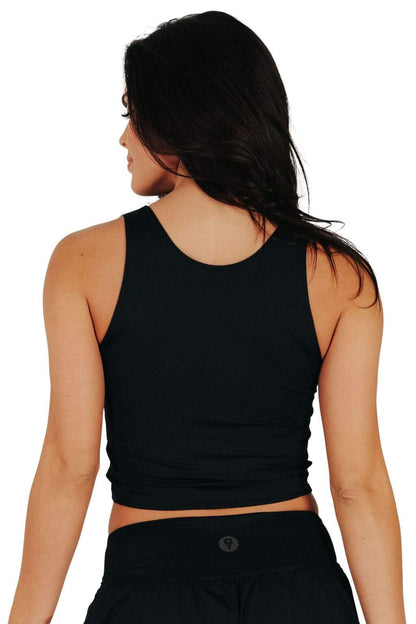 Reversible Knot Top in Jet Black by Yoga Democracy