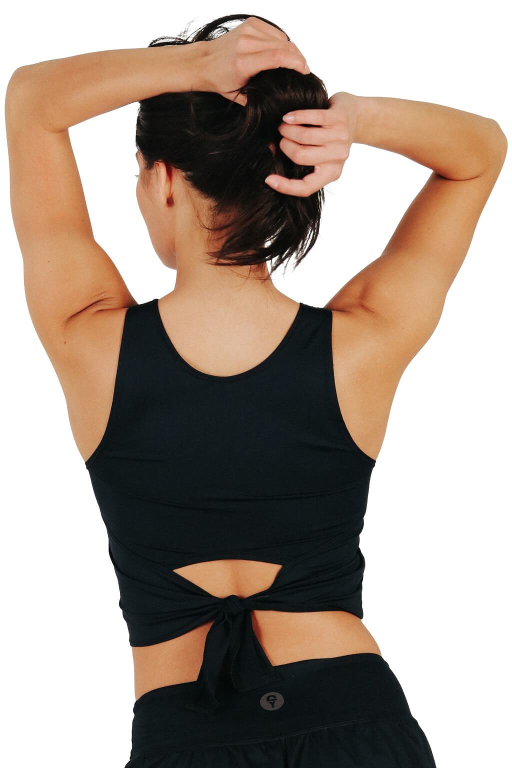 Reversible Knot Top in Jet Black by Yoga Democracy