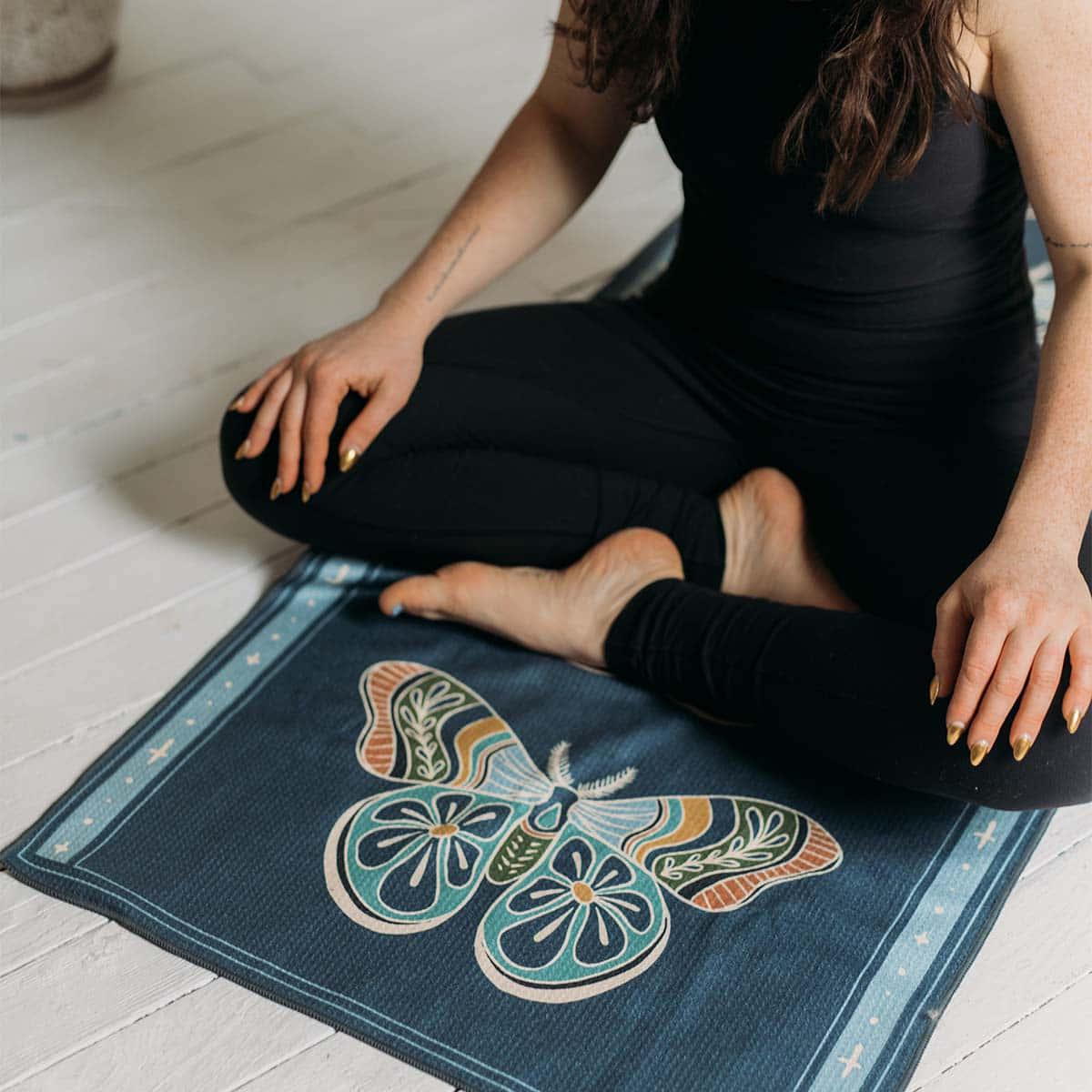 Painted Moth Yoga Towel by Trek Light