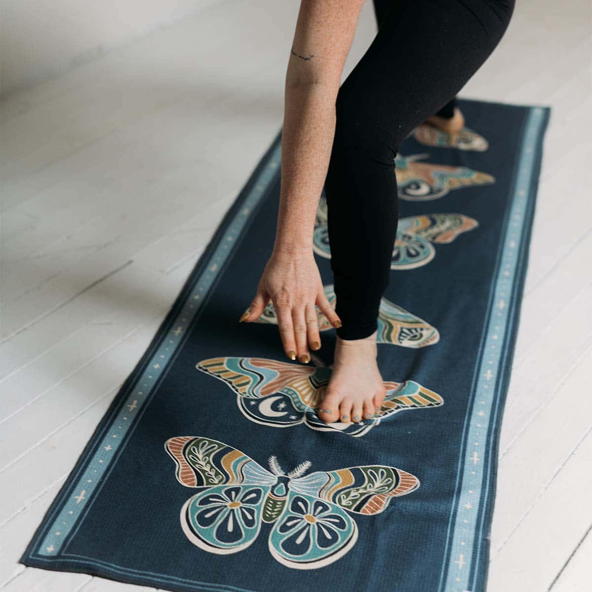 Painted Moth Yoga Towel by Trek Light