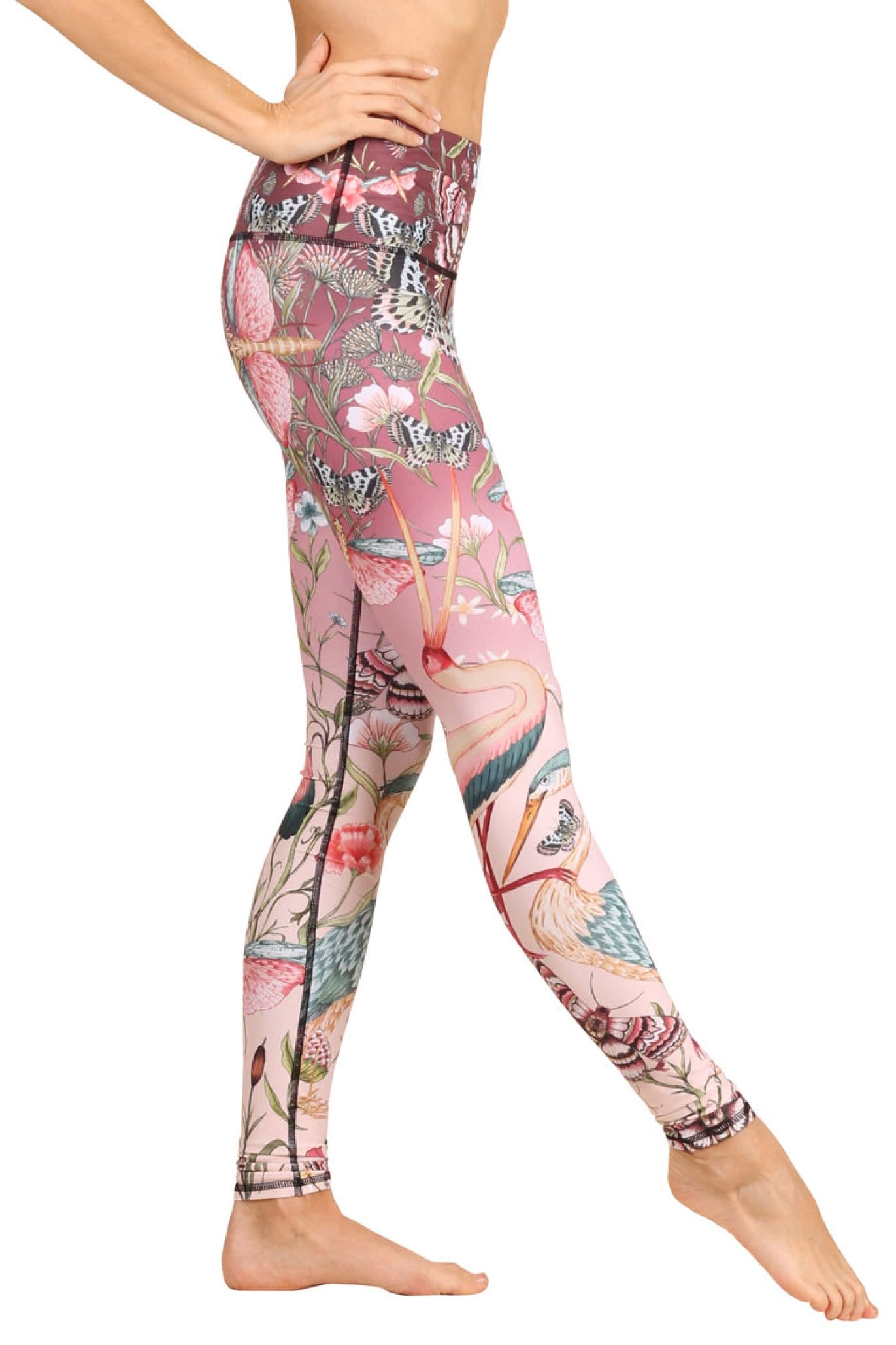 Pretty in Pink Printed Yoga Leggings by Yoga Democracy