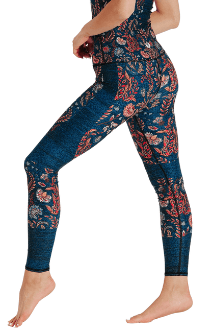 Festival Denim Printed Yoga Leggings by Yoga Democracy