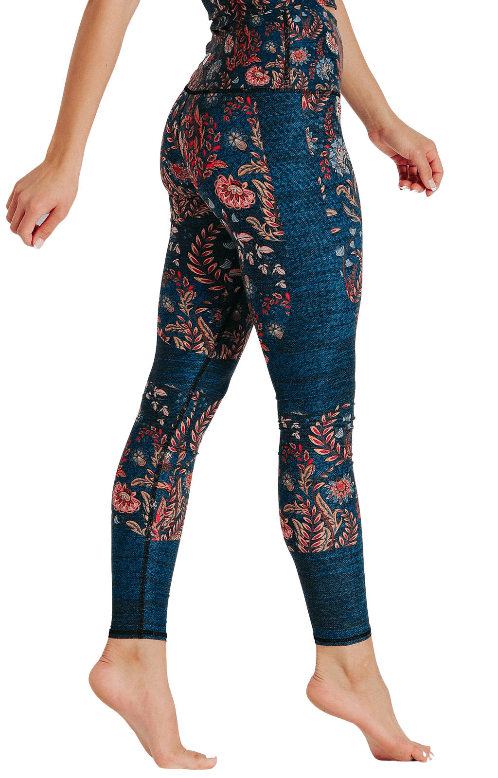 Festival Denim Printed Yoga Leggings by Yoga Democracy