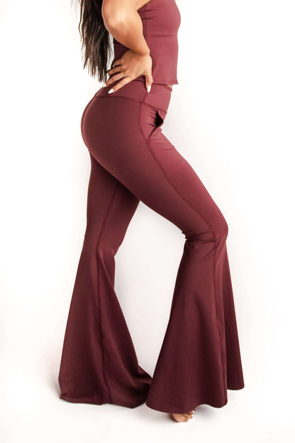 Bell Bottoms 2.0 in Maroon by Yoga Democracy