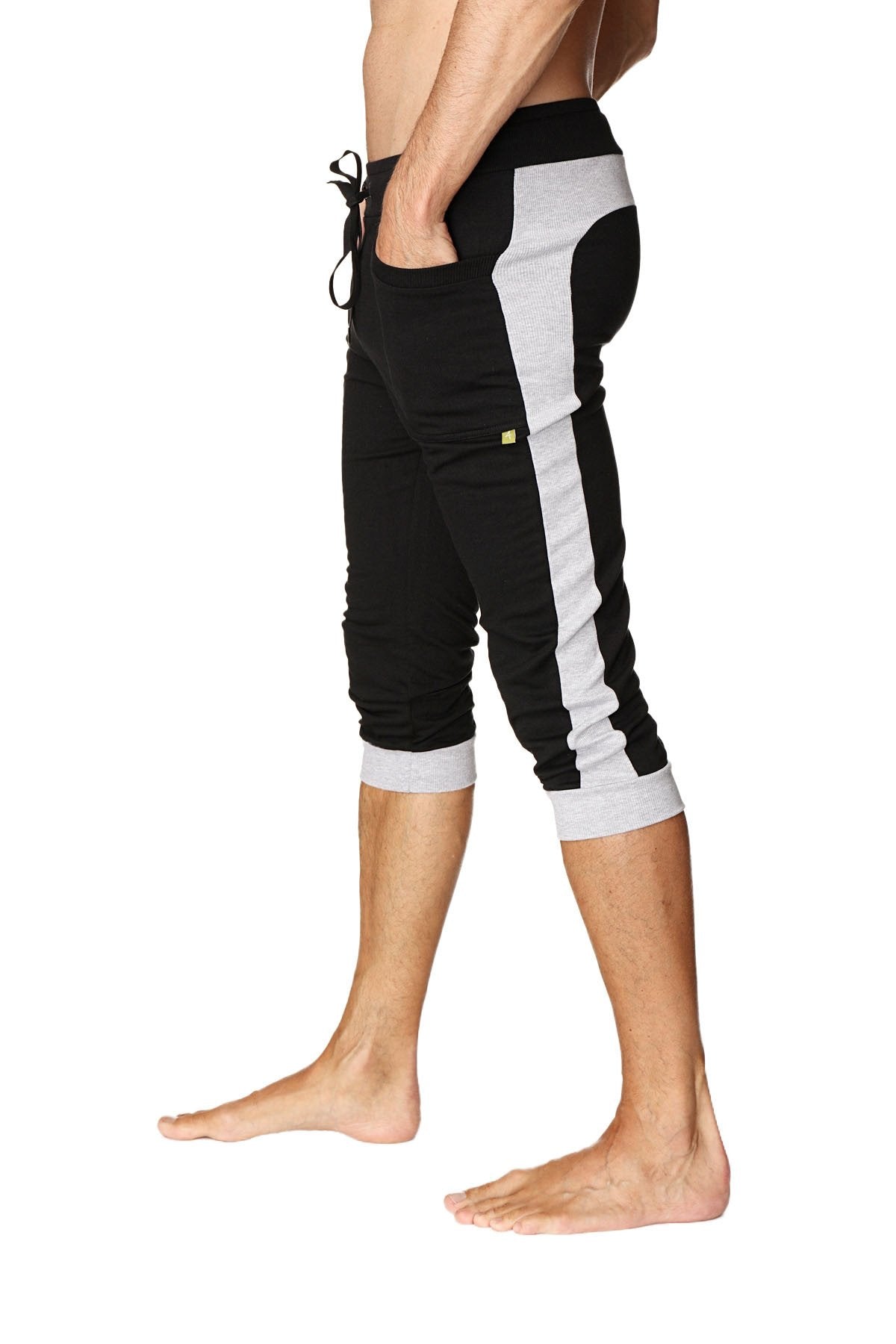 Cuffed Yoga Pants (Black w/Grey) by 4-rth