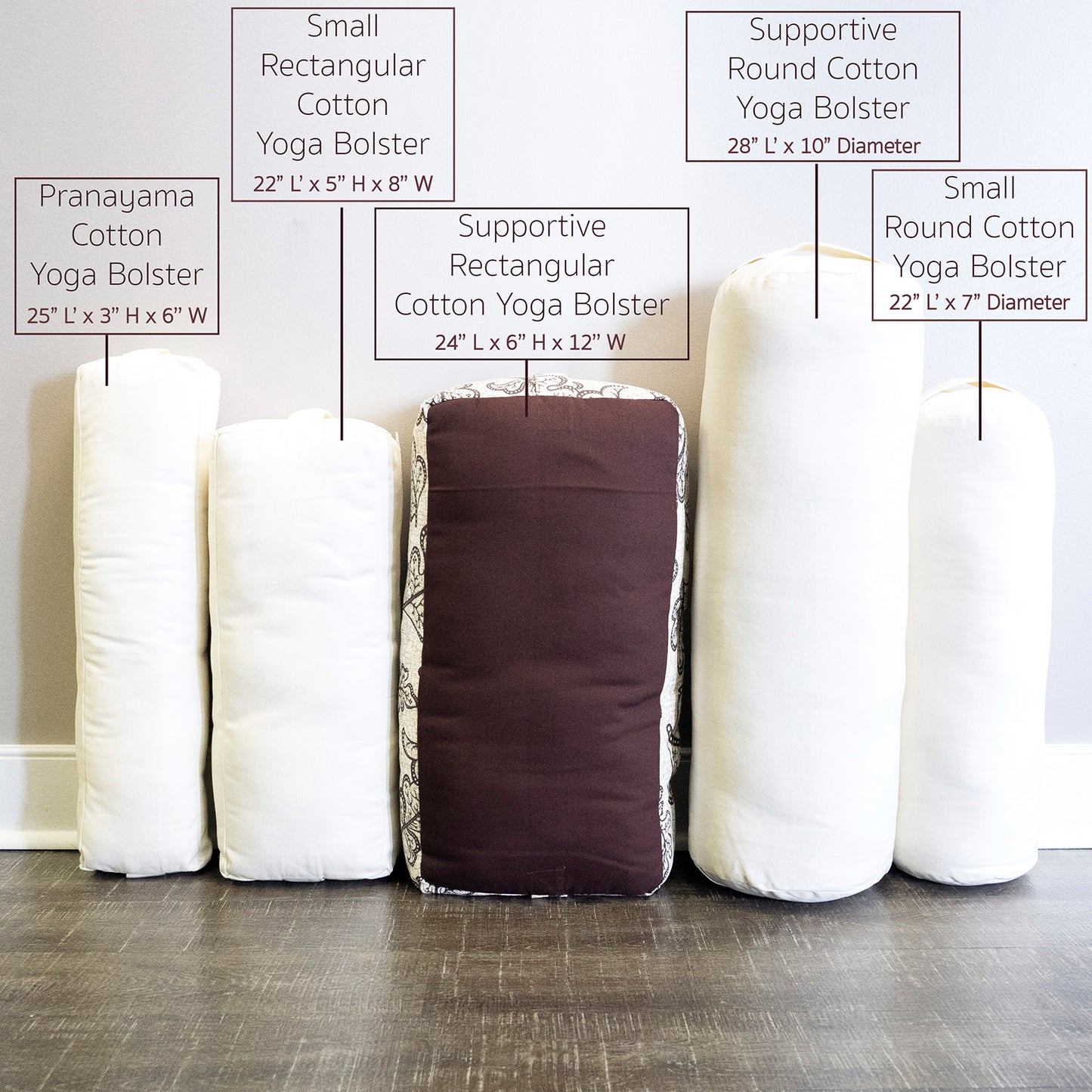 Bolster Size Comparison Chart