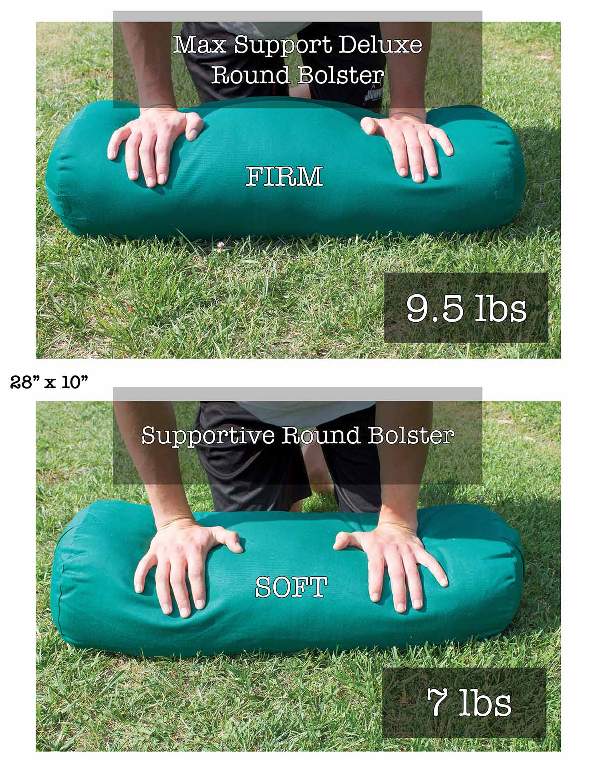 MaxSupport Deluxe Round Cotton Yoga Bolster