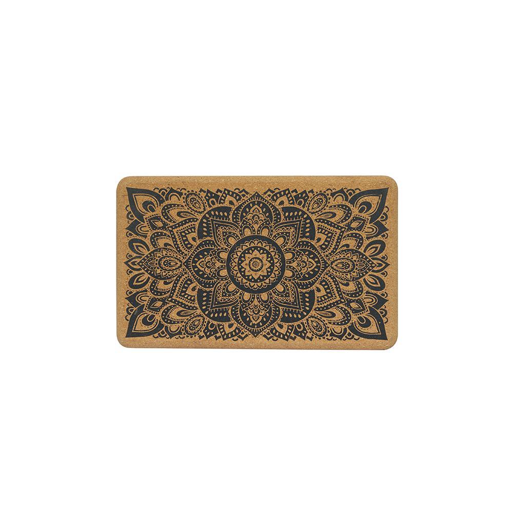 Cork Yoga Block - Mandala Black - To elevate your experience and improve your alignment